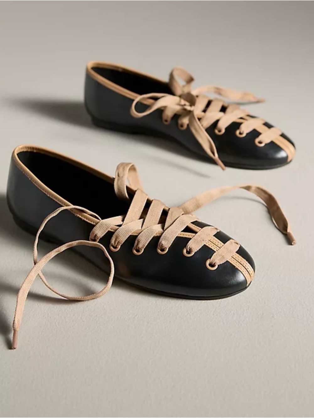 ISO Maeve contrast lace up ballet flats